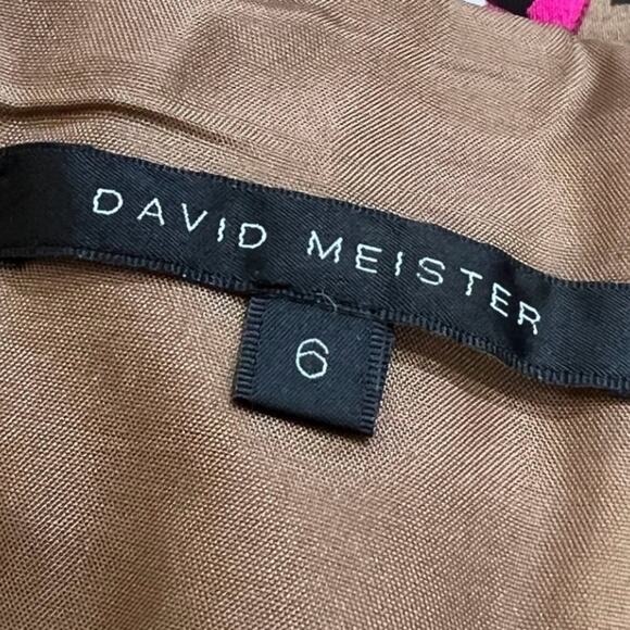 DAVID MEISTER Staples Floral Cocktail Dress Pink Orange Black & Taupe Sz 6 - Picture 6 of 12